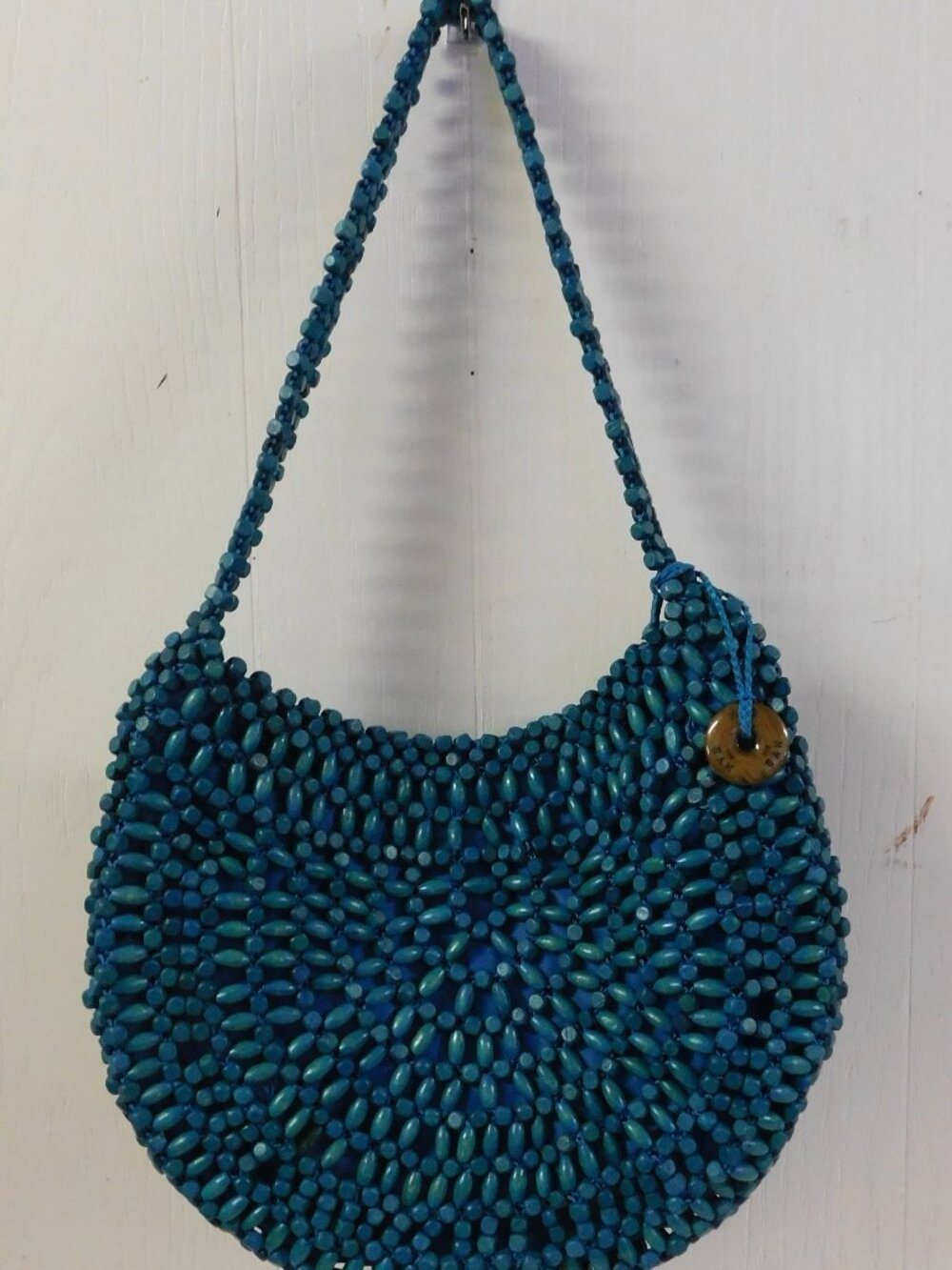 The SAK Boho Turquoise Beaded Shoulder Handbag Purse